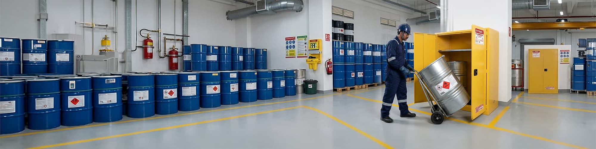 Drum Storage Flammable Safety Storage Cabinets (Yellow)